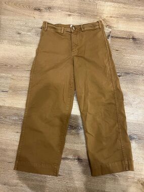 Marine Layer Wide Leg Sailor Pants Size 6P Crop Orangey Brown